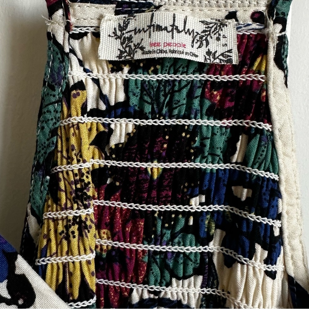 Free People Through The Vine Printed Maxi Slip Dress Ivory Combo Floral Size S - Picture 16 of 16